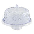 Boleira Porta Bolo Tortas Com Cúpula Bandeja Com Pé - Transpa