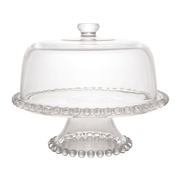 Boleira Prato Para Bolo 3 Em 1 Cristal Transparente 31x25cm -