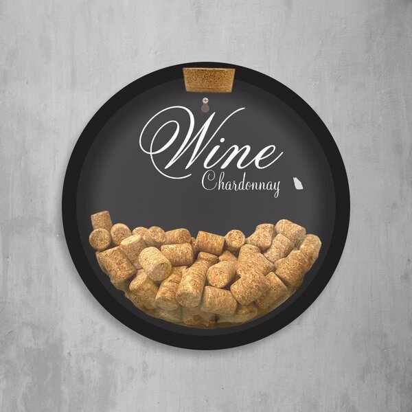 Bolha Porta-rolhas Wine Chardonnay Em Mdf E Acrílico - 35cm P