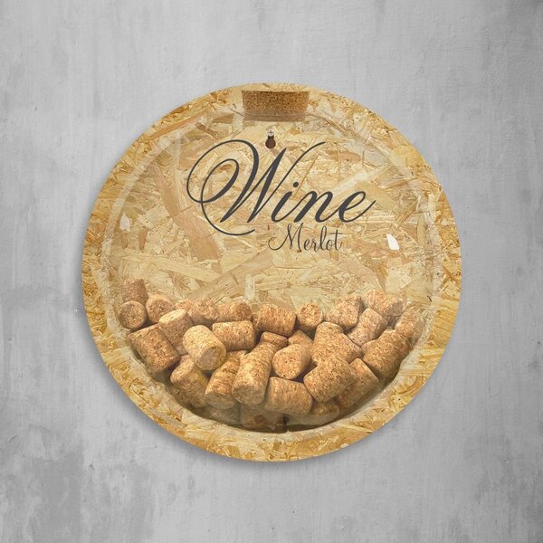 Bolha Porta-rolhas Wine Merlot Osb E Acrílico - 35cm