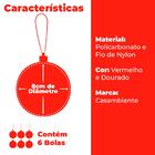 Bolinhas De Natal Vermelhas Saúde 8cm 6 Peças - Casambiente N