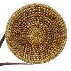 Bolsa De Ombro Rattan Bali Tendencia Verao Redonda Palha Moda