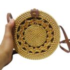 Bolsa De Ombro Tendencia Verao Bali Rattan Redonda Palha Moda