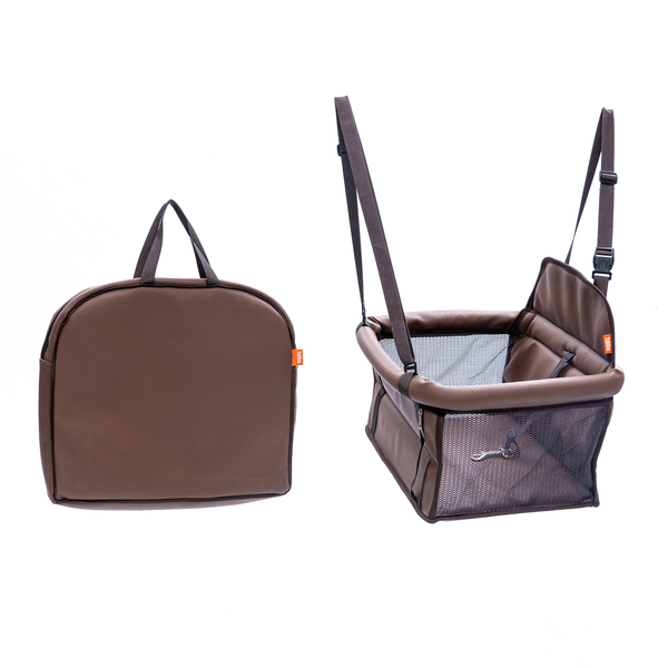 Bolsa de Transporte para Cachorro e Gato  Couro Sintético Marrom Tubline