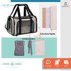 Bolsa De Transporte Pet Avião Viagem Para Cachorro Gato Cinza