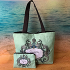 Bolsa Feminina Sacola Praia E Nescessaire Cavalo Marinho-b114