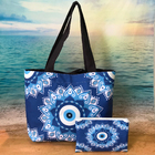 Bolsa Grande De Praia Com Nescessarire Verão Olho Grego-b115