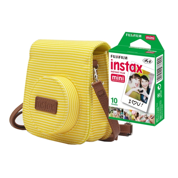 Bolsa Instax Mini 9 Fujifilm Amarelo Banana Listrada + Filme