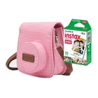 Bolsa Instax Mini 9 Fujifilm Rosa Chiclé Listrada + Filme Ins