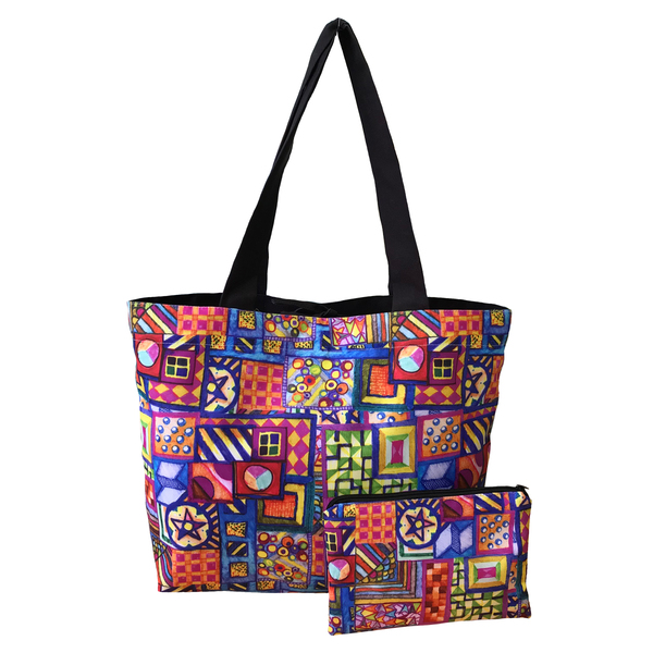 Bolsa Praia Grande E Necessaire Em Lona Bahia-b14