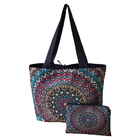 Bolsa Praia Grande E Necessaire Em Lona Mandala -b6