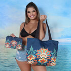 Bolsa Praia Grande E Necessaire Em Lona Paisley-b4