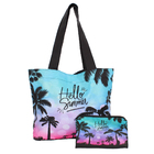 Bolsa Praia Grande E Necessaire Em Lona Summer-b54