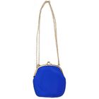Bolsa Silicone Tiracolo Vintage Azul Com Correntes Douradas (