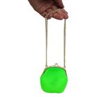 Bolsa Silicone Tiracolo Vintage Verde Com Corrente Dourada (b