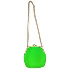 Bolsa Silicone Tiracolo Vintage Verde Com Corrente Dourada (b