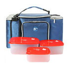 Bolsa Térmica Grande Com Acessórios 2055 Azul E Cinza