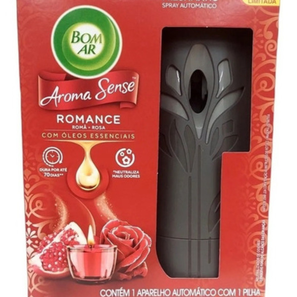 Bom Ar Fresh Aroma Sense Romance Aparelho+refil 250ml