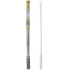 Bomba Acessório Chimarrão E Terere Inox Folhada A Ouro 18k Br