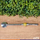 Bomba Chimarrão Aço Inox 25cm Pedra Decorativa Grande - Wp -