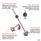 Bomba Chimarrão Aço Inox 25cm Pedra Decorativa Grande - Wp -