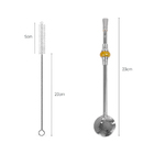 Bomba Chimarrão Com Rosca Aço Inox 23cm Pedra Decorativa - Az