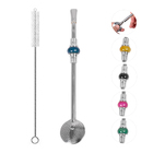 Bomba Chimarrão Com Rosca Aço Inox 23cm Pedra Decorativa - Az