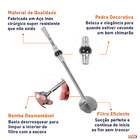 Bomba Chimarrão Com Rosca Aço Inox 23cm Pedra Decorativa - Pr