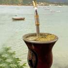 Bomba Chimarrão Para Cuia Com Rosca Aço Inox 304 Banho Ouro L