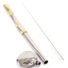 Bomba Chimarrão Para Cuia Com Rosca Aço Inox 304 Banho Ouro N