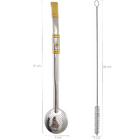 Bomba Chimarrão Rosca Aço Inox 304 Ouro 18k Pingente Desenho