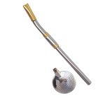 Bomba Chimarrão Rosca Aço Inox 304 Ouro 18k Pingente Desenho