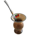Bomba Chimarrão Tererê Aço Inox 23cm Com Rosca E Anel Com Pin