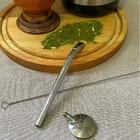 Bomba De Chimarrão 19cm Inox Bojo 800 Furos Removível Cano Tr