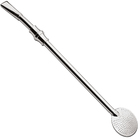 Bomba De Chimarrão 25cm Aço Inox Bomba Anel Com Escovinha