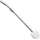 Bomba De Chimarrão 25cm Aço Inox Bomba Anel Com Escovinha