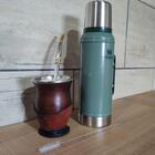 Bomba De Chimarrão Inox 24cm Mil Furos Brasão Bojo Rosca Esco