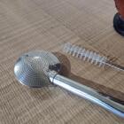 Bomba De Chimarrão Inox 24cm Mil Furos Brasão Bojo Rosca Esco