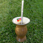 Bomba De Chimarrão Tereré Aço Inox 23cm Com Rosca Pingente Ca