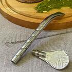 Bomba Inox Para Chimarrão Mate Tererê Bojo Pera 19cm Mil Furo