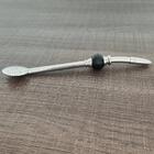 Bomba Para Chimarrão Inox 23cm Com Pedra Marrom Escovinha Lim