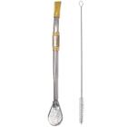 Bomba Para Mate Chimarrão Ou Terere 24cm Inox Ouro 18k Pera