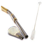 Bomba Para Mate Chimarrão Ou Terere 24cm Inox Ouro 18k Pera N