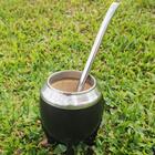 Bomba Para Tereré Chimarrão Lisa Aço Inox 19cm Bojo Mola Com