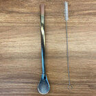 Bomba Para Tereré Chimarrão Pêra Em Aço Inox Envelhecido 21cm