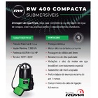 Bomba Rowa Rw Submersível 400 Compacta 220v 0,5 Hp