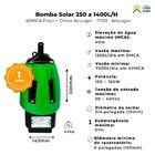 Bomba Solar 250 A 1400l/h 40mca Poço + Driver Anauger - P100