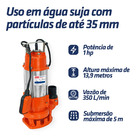 Bomba Submersa Água Suja Fossa Esgoto Industrial 1cv Bsd1000