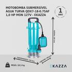 Bomba Submersível Água Turva Qdx7 1,0 Hp Ekazza