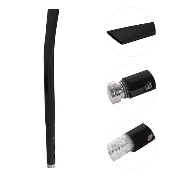 Bomba Tereré Chimarrão Aço Inox 21cm Com Rosca Preto - Wp